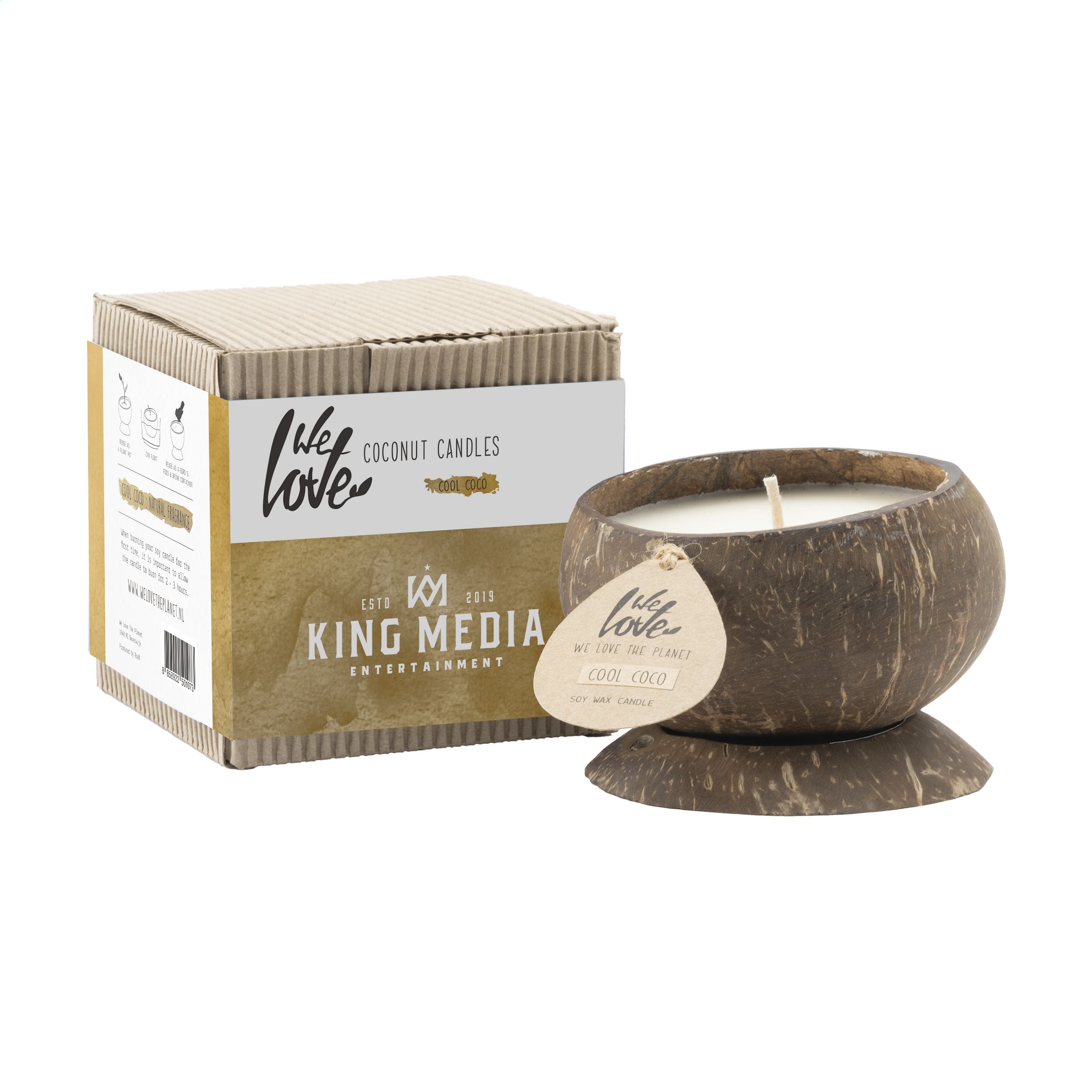 Vela de Cera de Soya de Coco Natural - Jarque de Moncayo