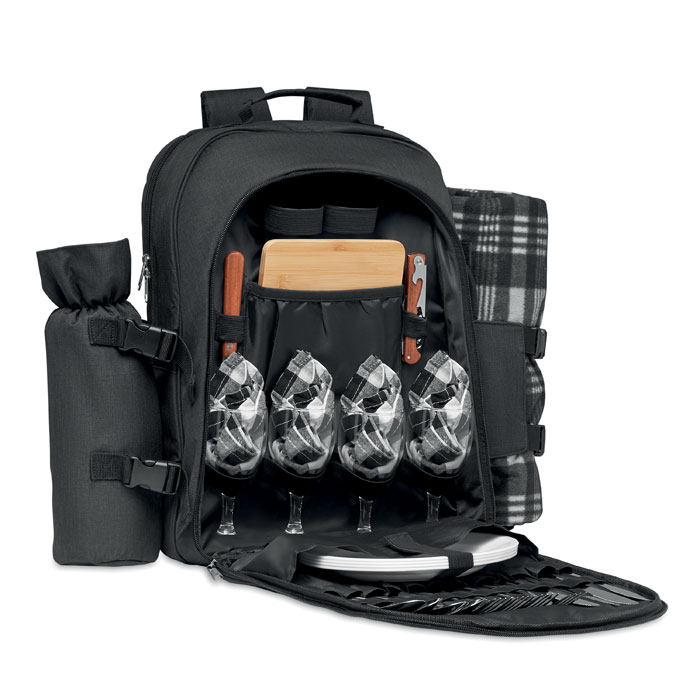 Mochila de Picnic para 4 Personas con Compartimento de Enfriamiento y Accesorios - Alarba