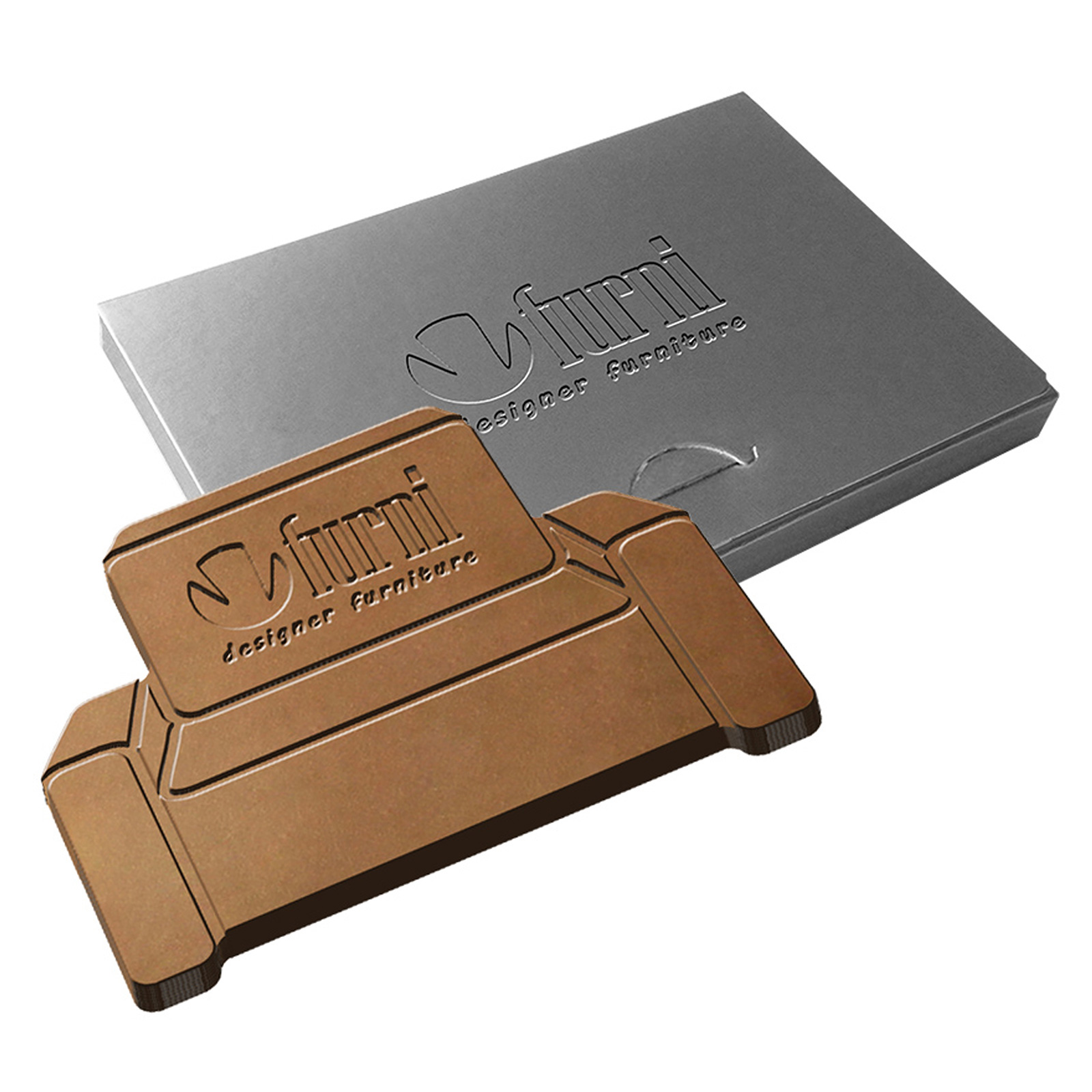 Chocolate en Relieve de Forma Personalizada en Caja de Plata o Oro - Nuévalos