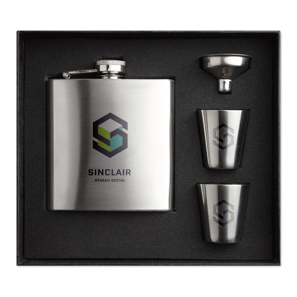 Conjunto de Frasco de Cadera con Acabado Satinado - Ashington - Lora de Estepa