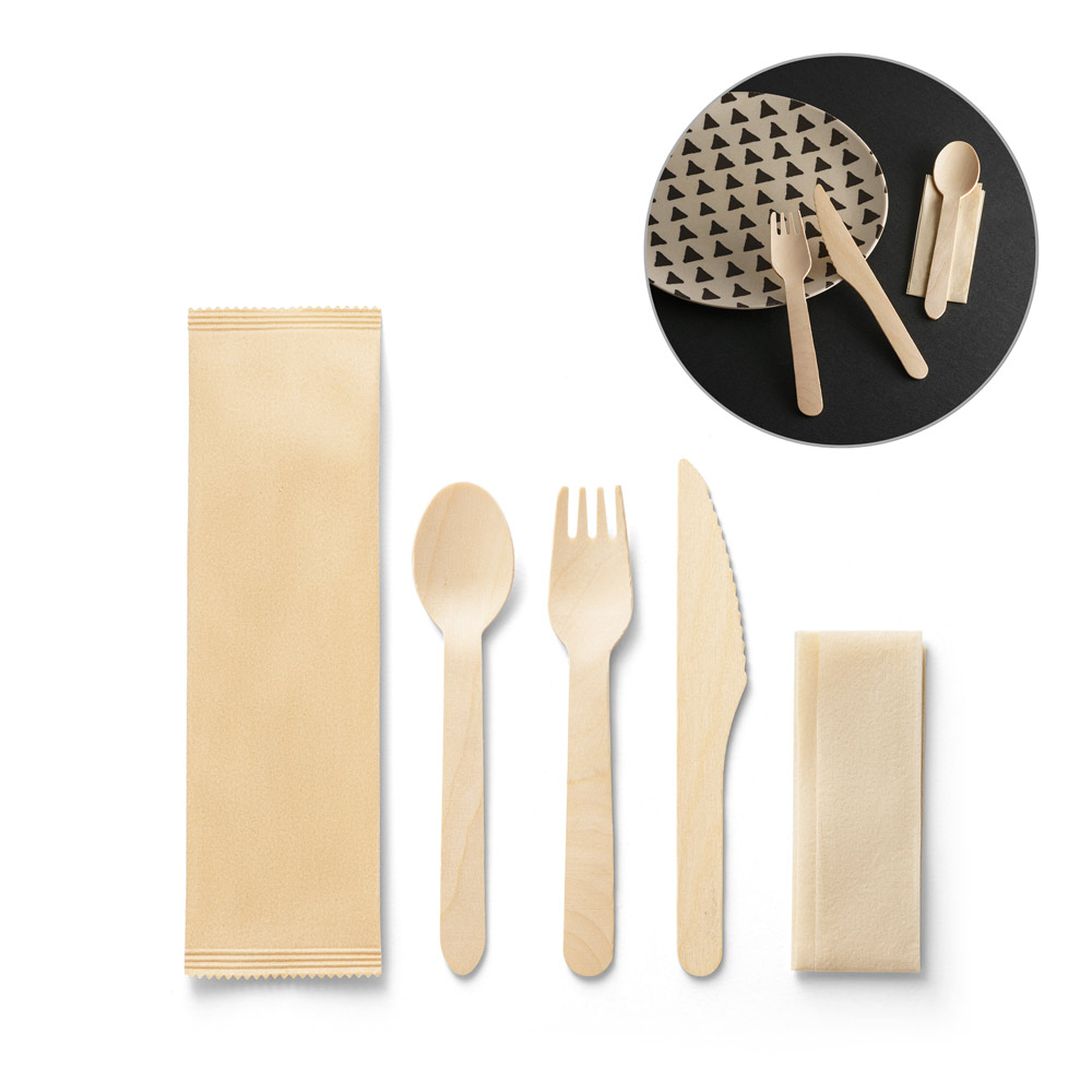 Juego de Cubiertos de Madera Ecológicos - Crawley - Ibieca