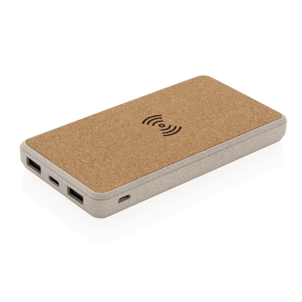 Powerbank inalámbrico de corcho y paja de trigo de 8000 mah - Villanueva de Huerva