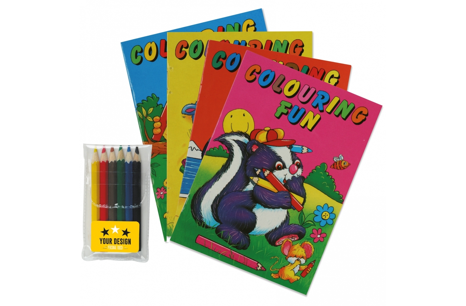 Libro de colorear A6 con lápices de colores cortos - Treviana