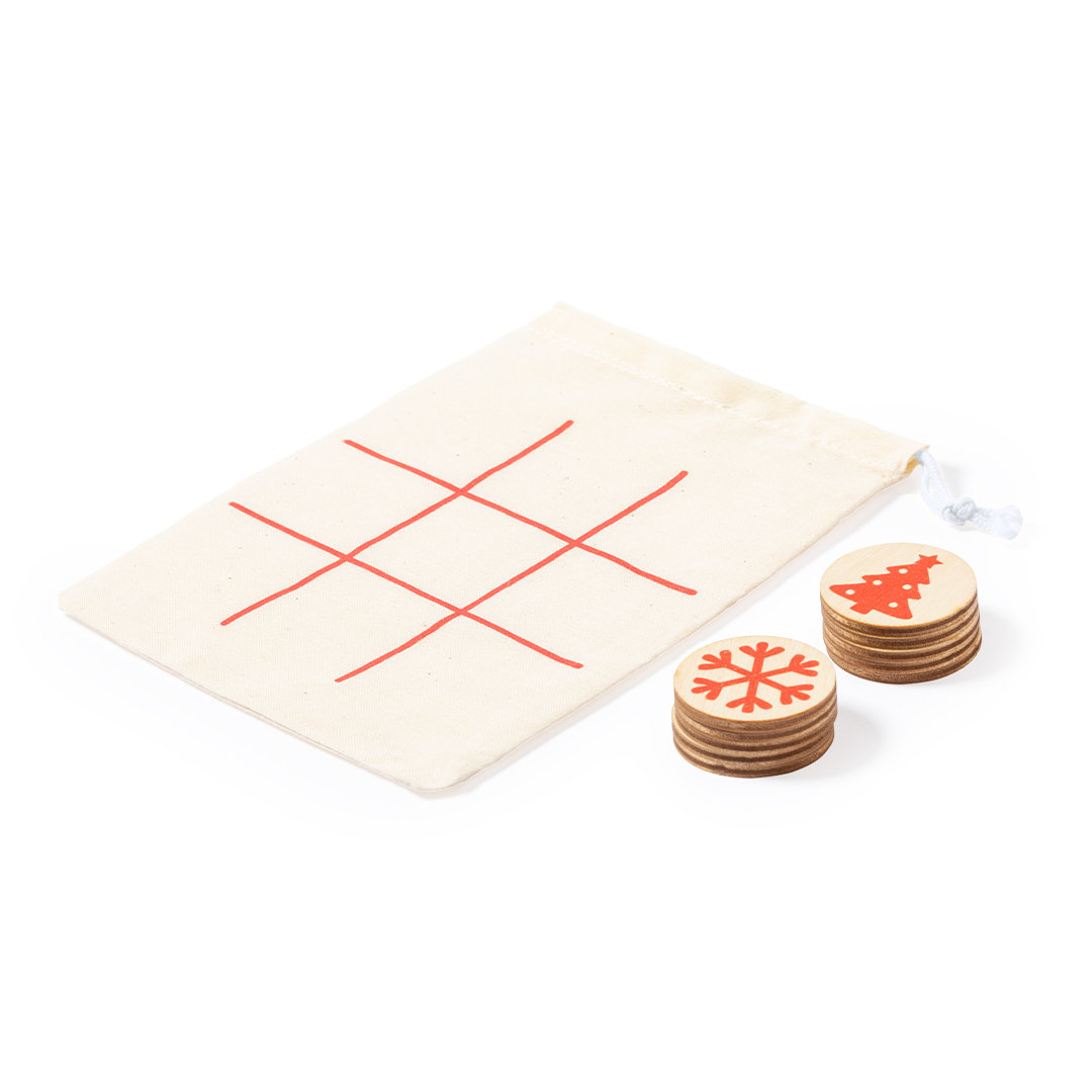 Set de Juego de Tic-Tac-Toe de Madera con Tema de Navidad - Villamiel de Toledo