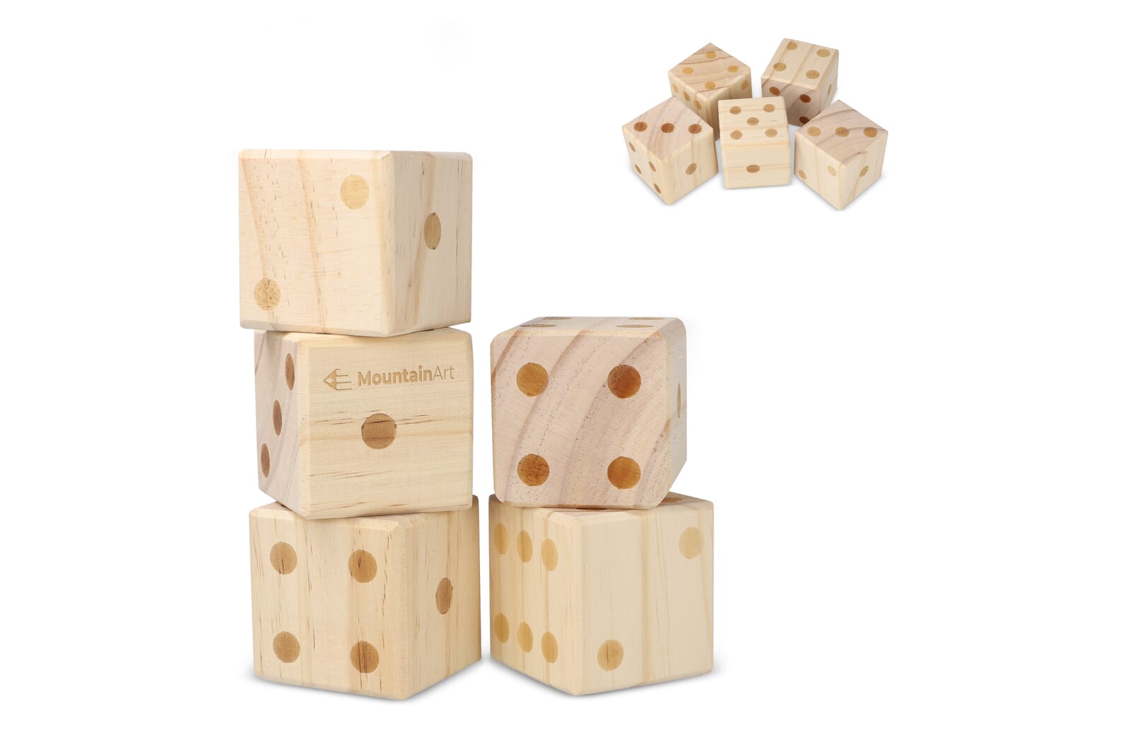 Juego de Dados Gigantes de Madera Voltea el Juego - Cabana de Bergantiños