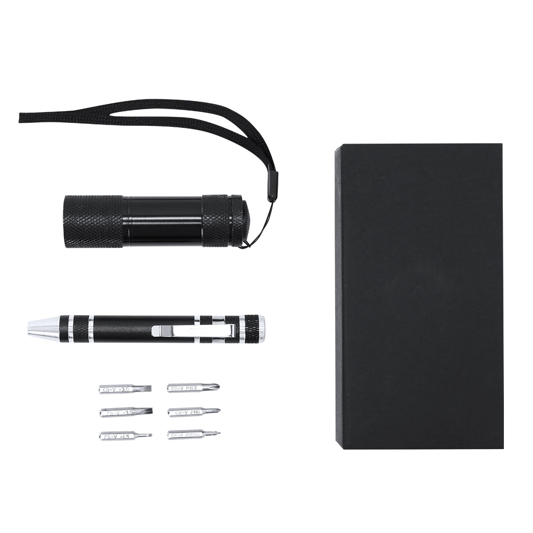 Juego de herramientas multifuncional con linterna - Iznate