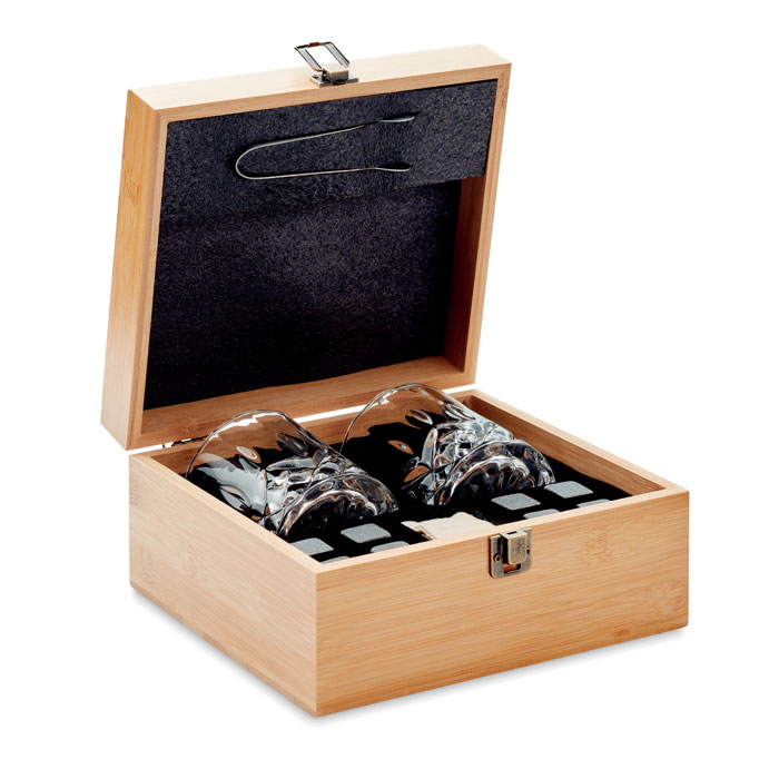 Juego de Vasos de Lujo en Caja de Regalo de Bambú 300ml - Villanúa