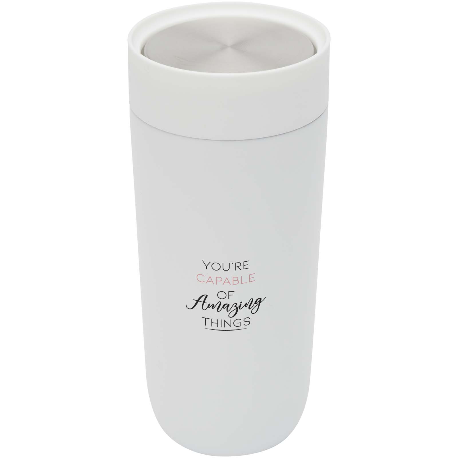 Vaso Térmico de Acero Inoxidable con Forro Cerámico - Aguilar del Río Alhama impreso con logotipo