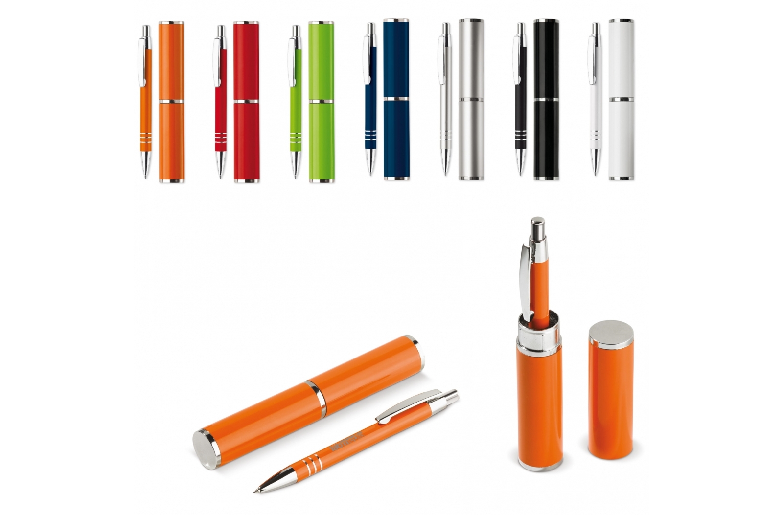 Bolígrafo de aluminio con anillos de cromo - Esparreguera