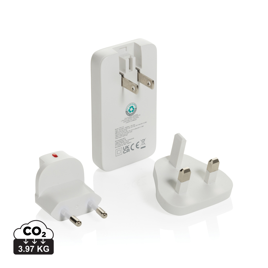 Cargador GaN plano Fluxo RCS 65W con conectores universales