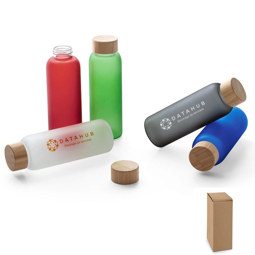 Botella de Bambú con Vidrio Esmerilado - - Cellorigo