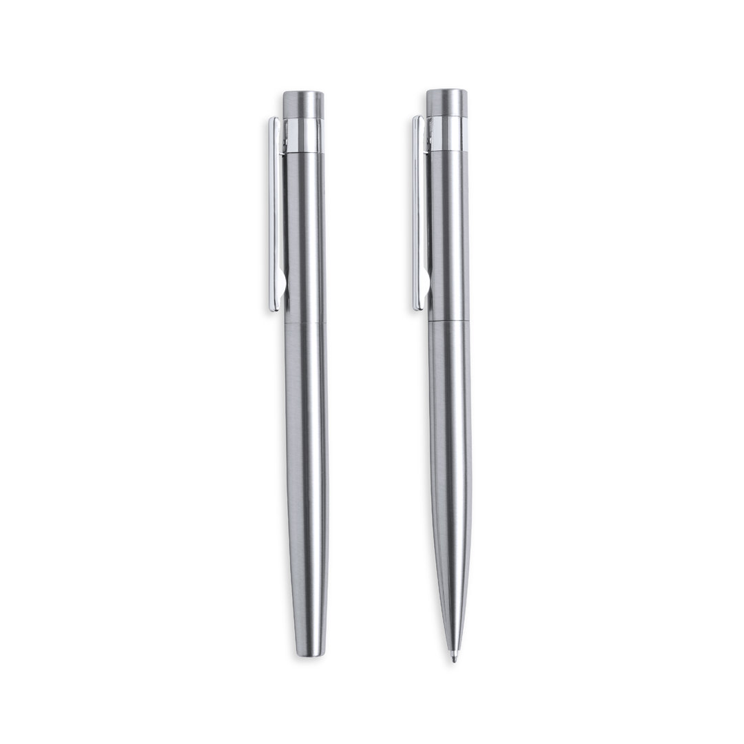 Conjunto de bolígrafos de acero ecológico - Abbotsbury - Jasa