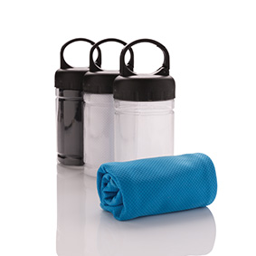 Toalla de Microfibra de Enfriamiento con Protección UV y Mosquetón para Botella - Alquerías del Niño Perdido