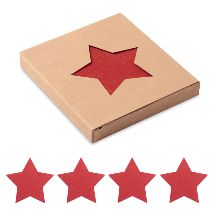 Conjunto de Posavasos de Fieltro RPET en Forma de Estrella - Villanueva de Alcardete