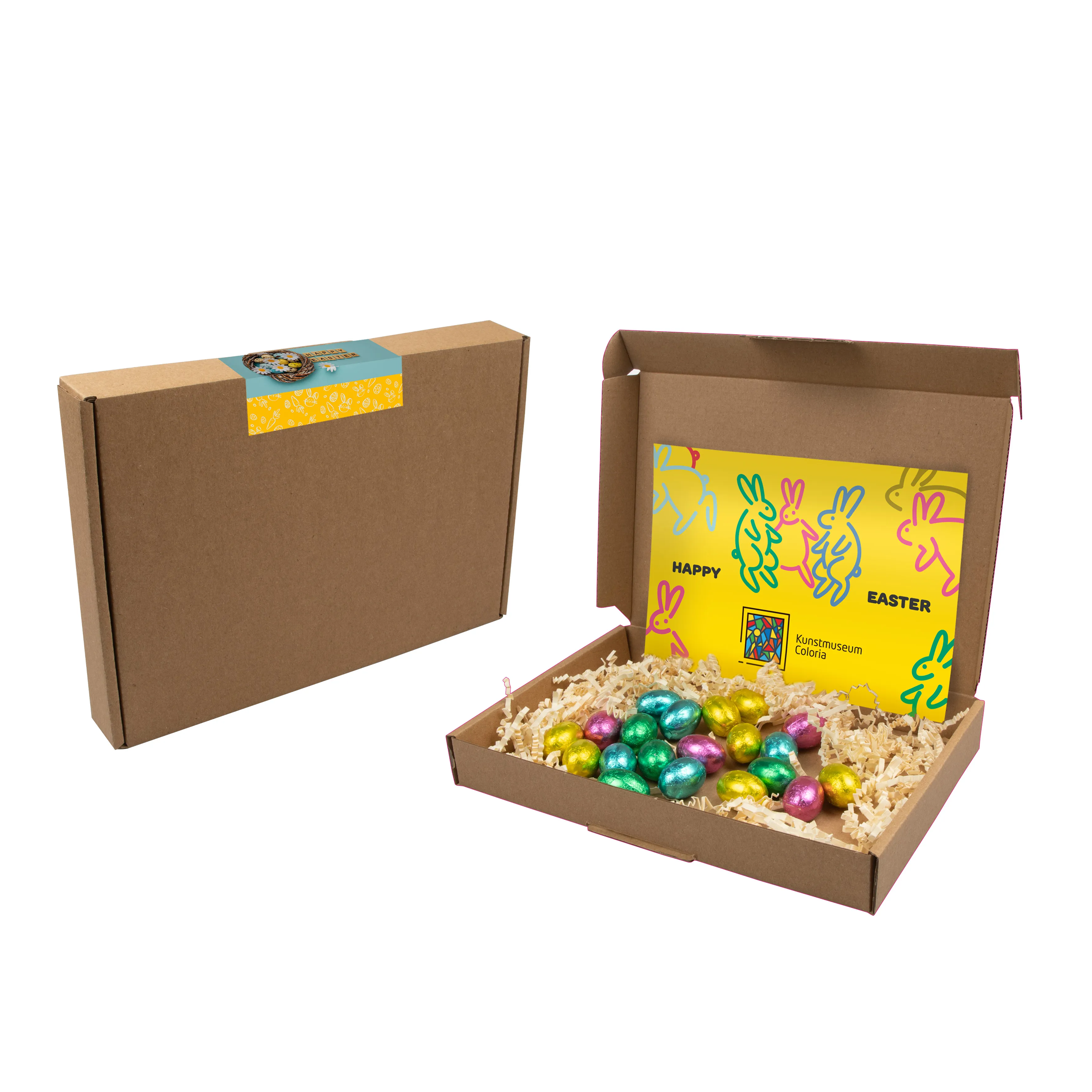 Caja de huevos de Pascua en un nido