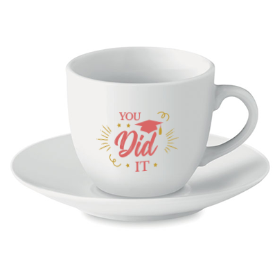 Taza de café de porcelana y platillo 80ml - Chaddleworth - Algeciras