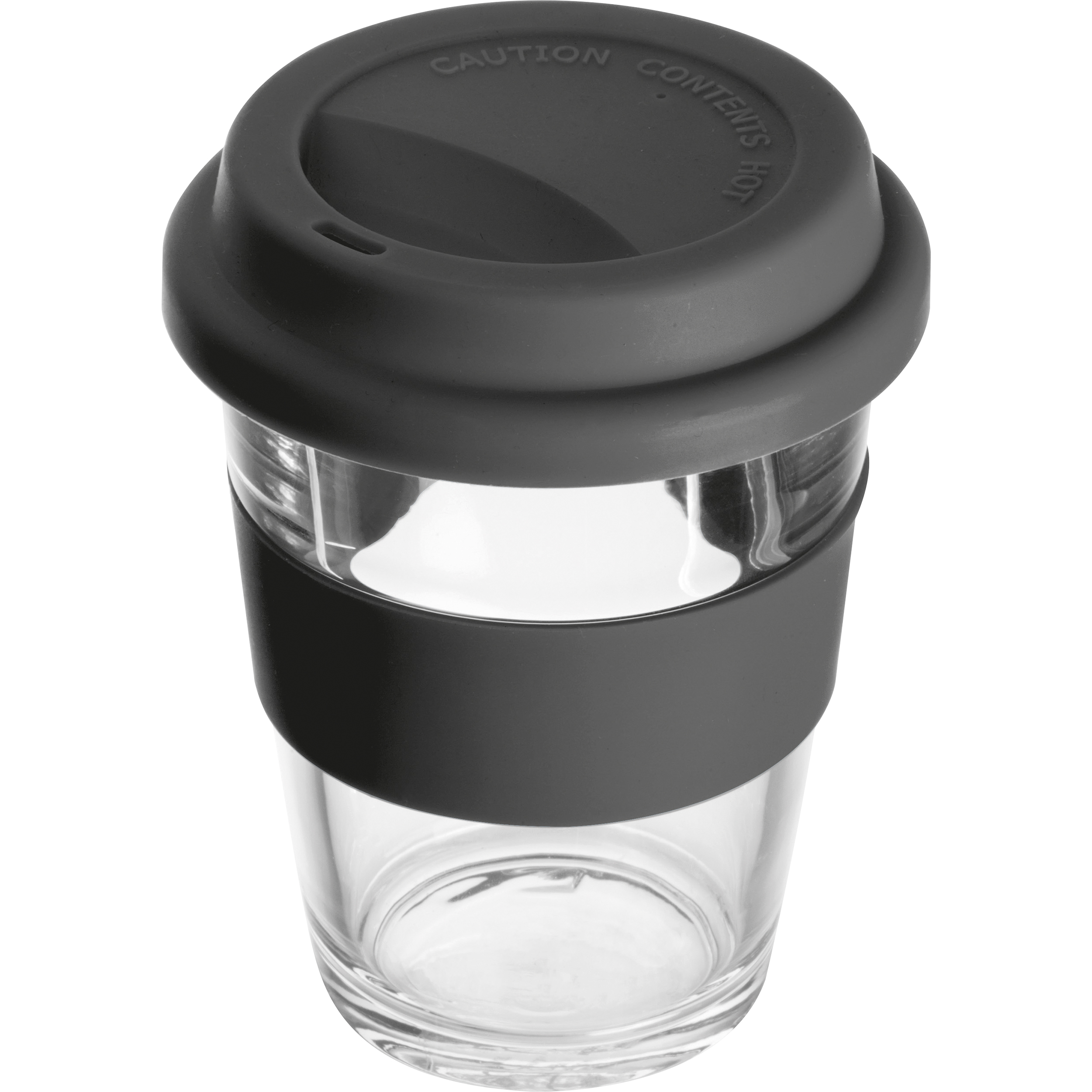 Vaso de Vidrio Grabado con Tapa de Silicona y Funda 300ml - Kington - Nuévalos