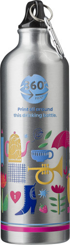 Botella de Agua de Aluminio con Mosquetón y Llavero 750ml - Archidona