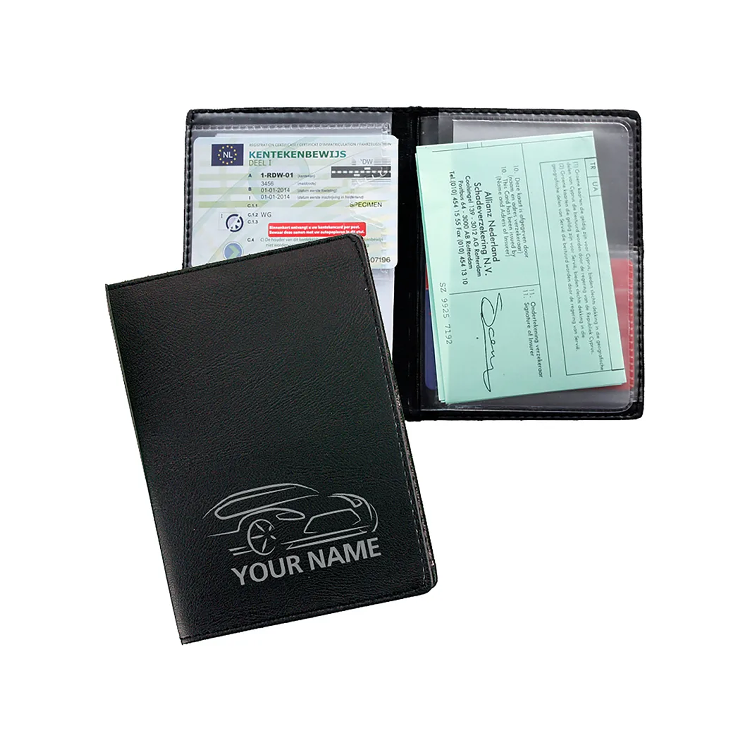 Estuche de Tarjetas de Matrícula Imitación Cuero - Valencia