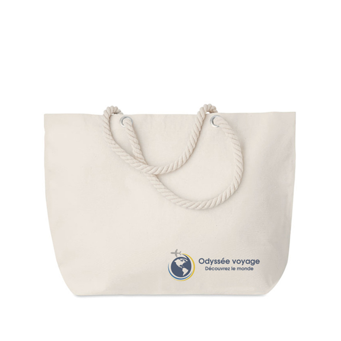 Bolsa de algodón para playa o compras con asa de cordón - El Prat de Llobregat