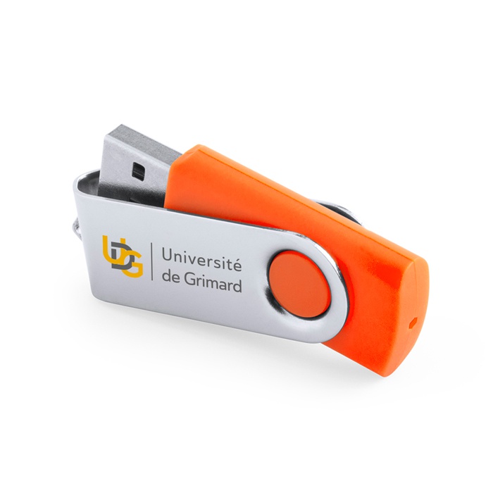 Memoria USB de 16GB con Mecanismo de Giro y Clip de Metal - Bizkaia
