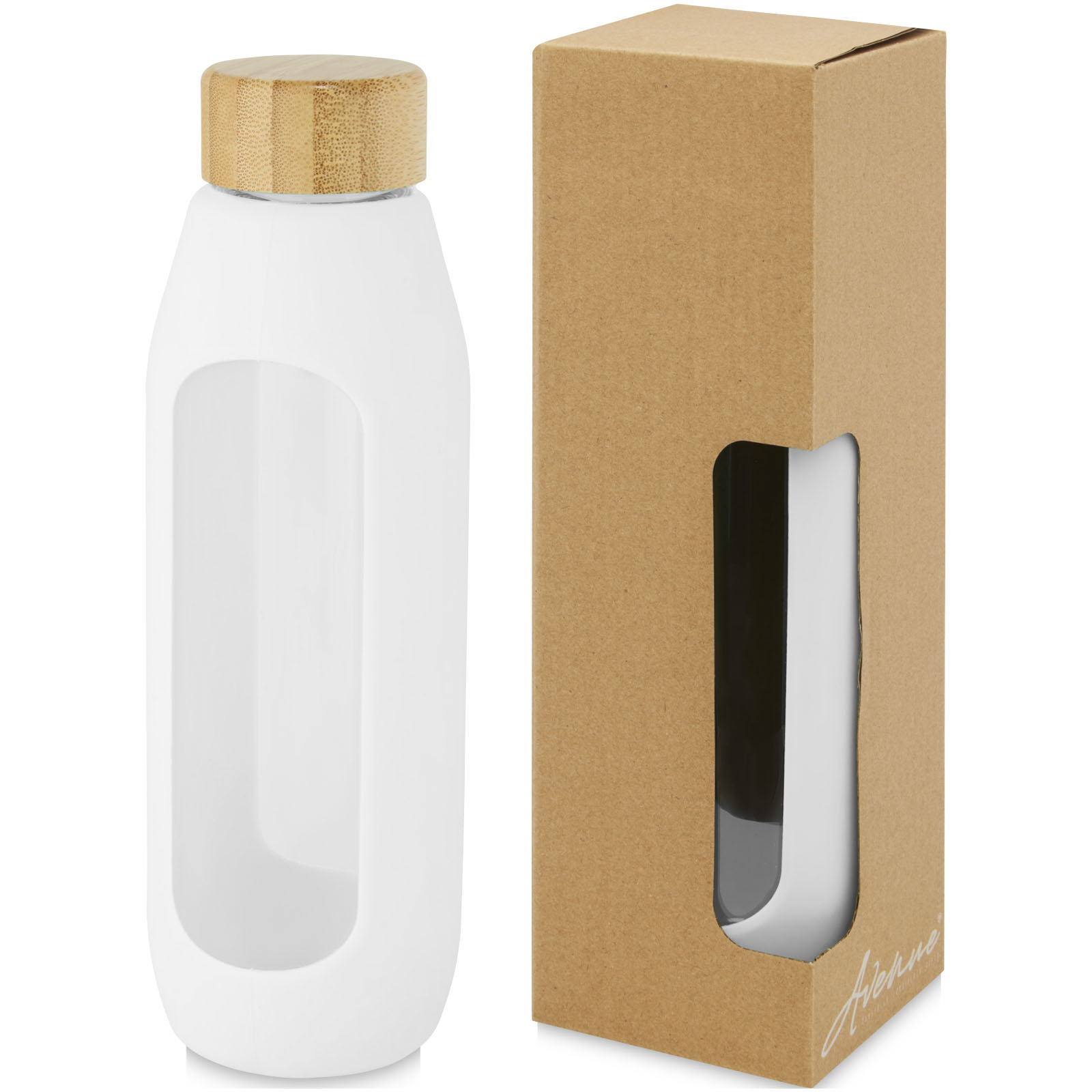 Botella de Agua Reutilizable de Vidrio Borosilicato Eco-Amigable 600ml - Lechón