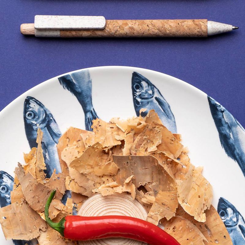 Bolígrafo de Corcho Natural y Paja de Trigo - Castellfollit de Riubregós