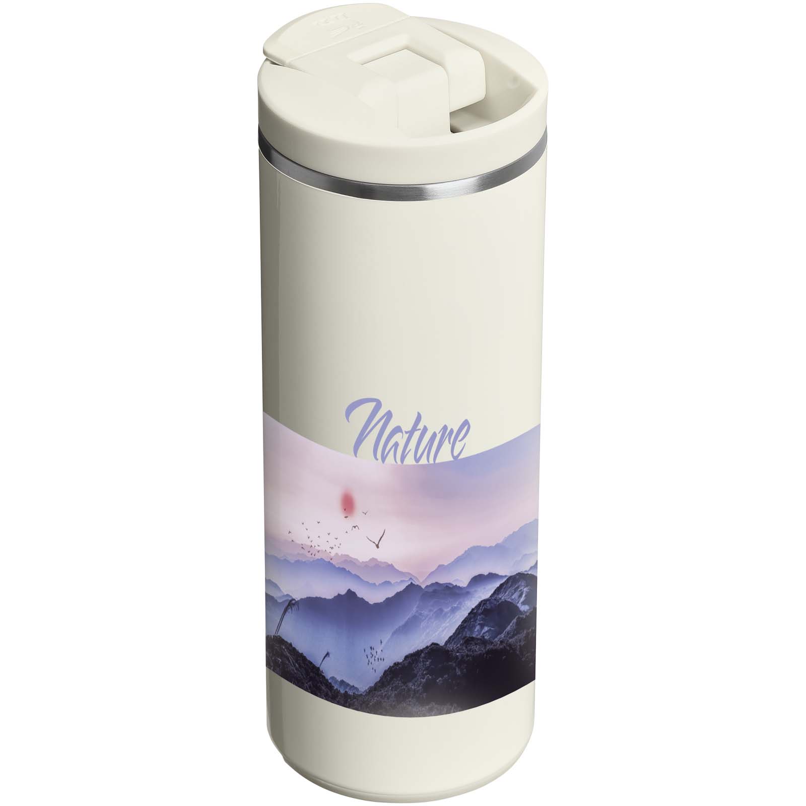 Ligero Vaso Termo Fliptop - Aldea del Rey impreso con logotipo