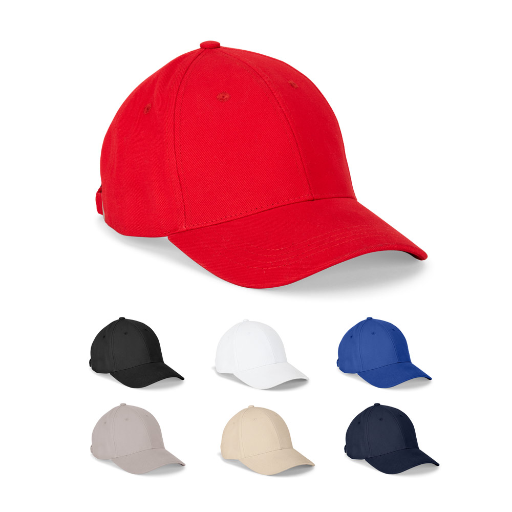 NATHAN. Gorra de 100% algodón cepillado (260 g/m²) con 6 paneles