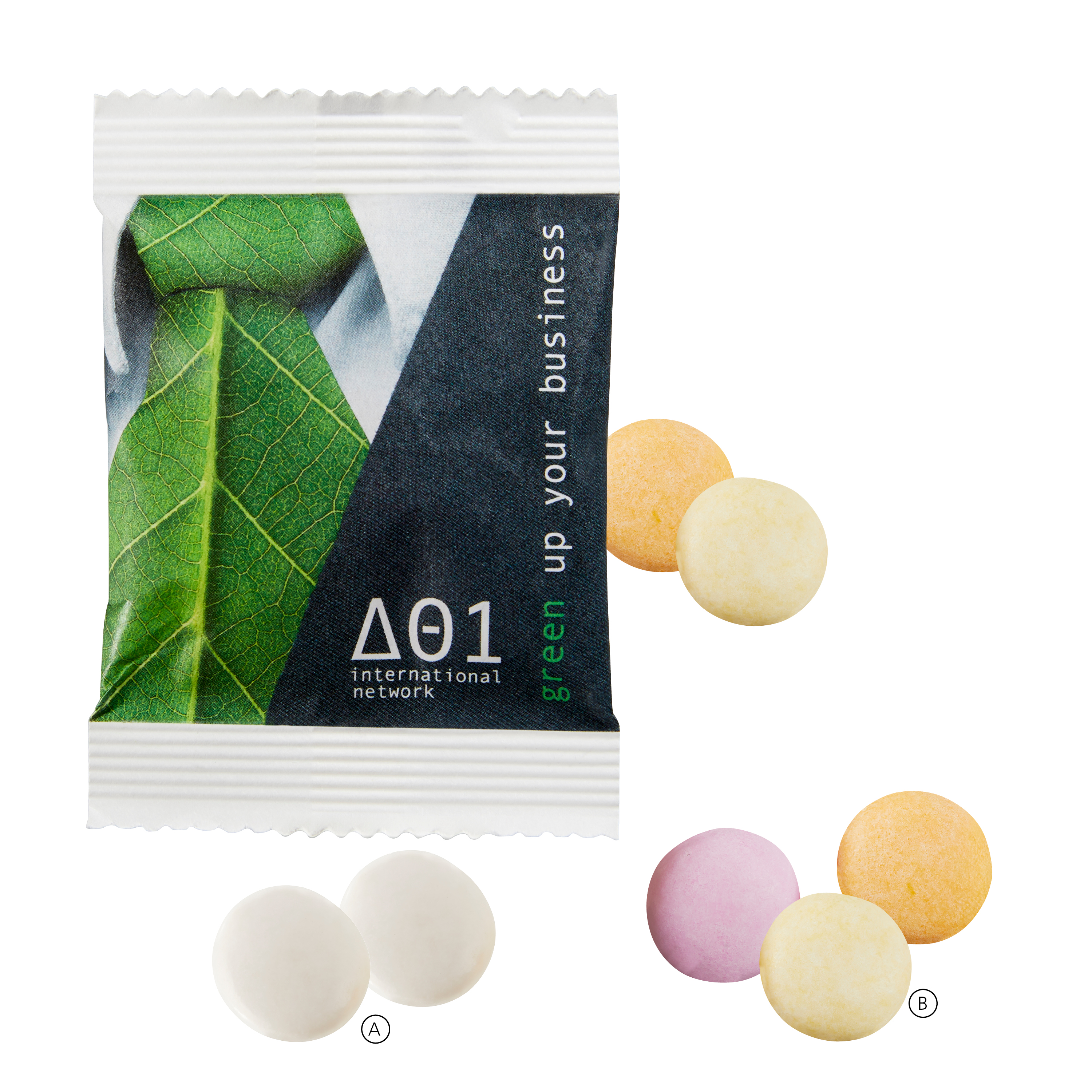 Dulces Mentos Dúo MIX en Bolsa de Papel - Rafal impreso con logotipo