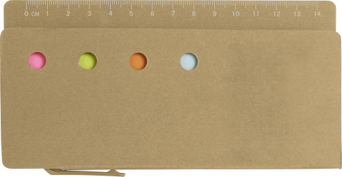 Portanotas de cartón con regla y bolígrafo - Chalamera
