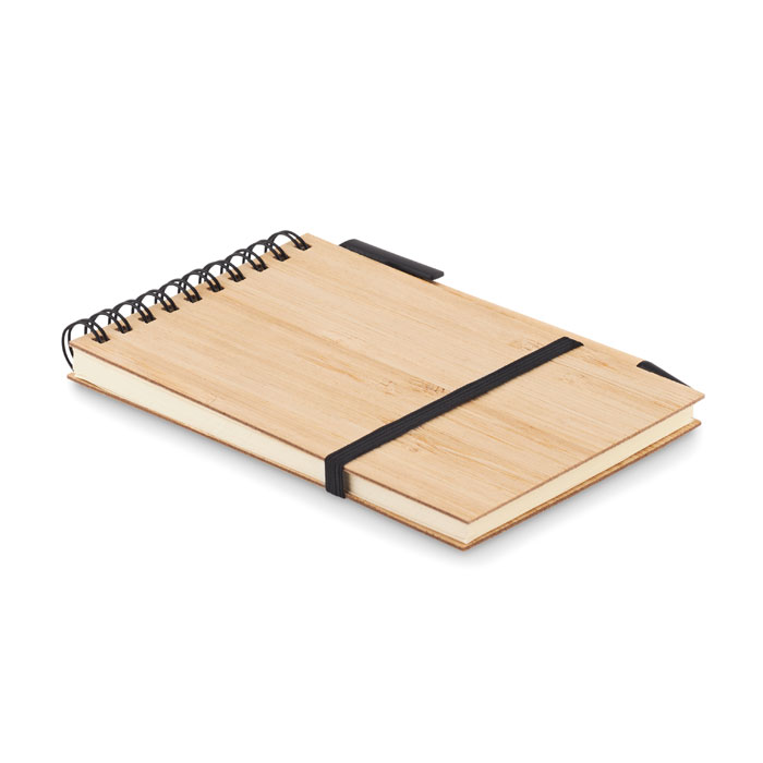 Bloc de Notas A6 con cubierta dura de bambú y bolígrafo a juego - Santa Coloma de Gramenet