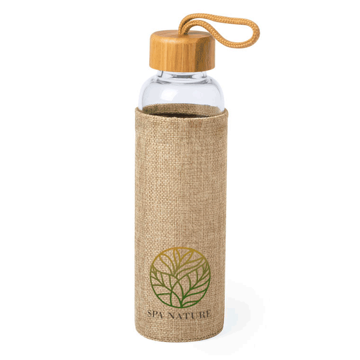 Botella de agua ecológica de bambú y vidrio - Granada